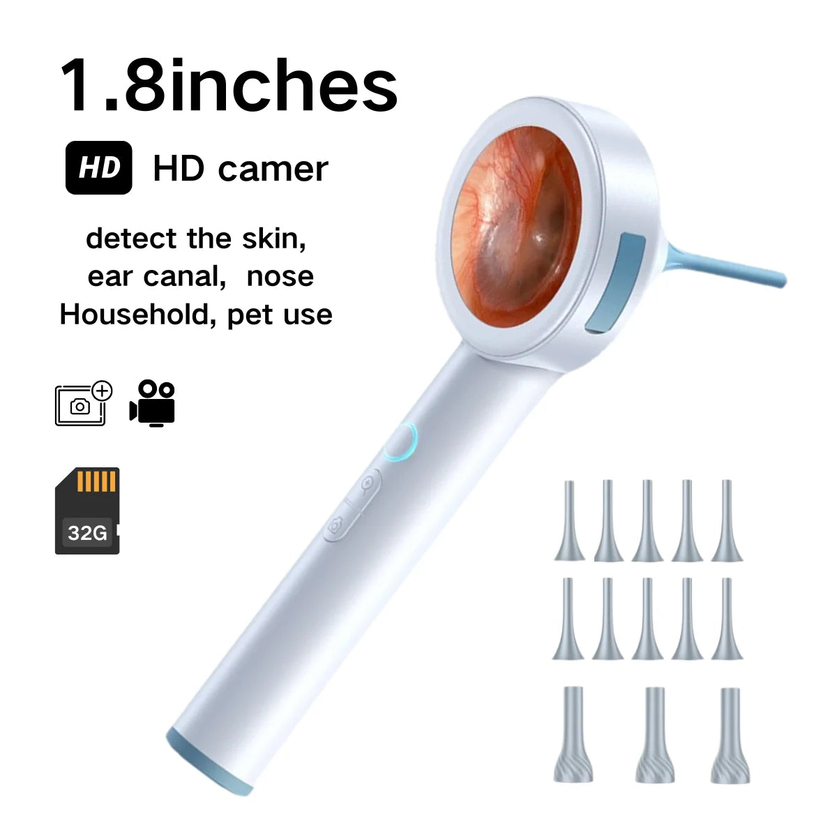 1.8’’ Screen Ear Camera Instant On/Record