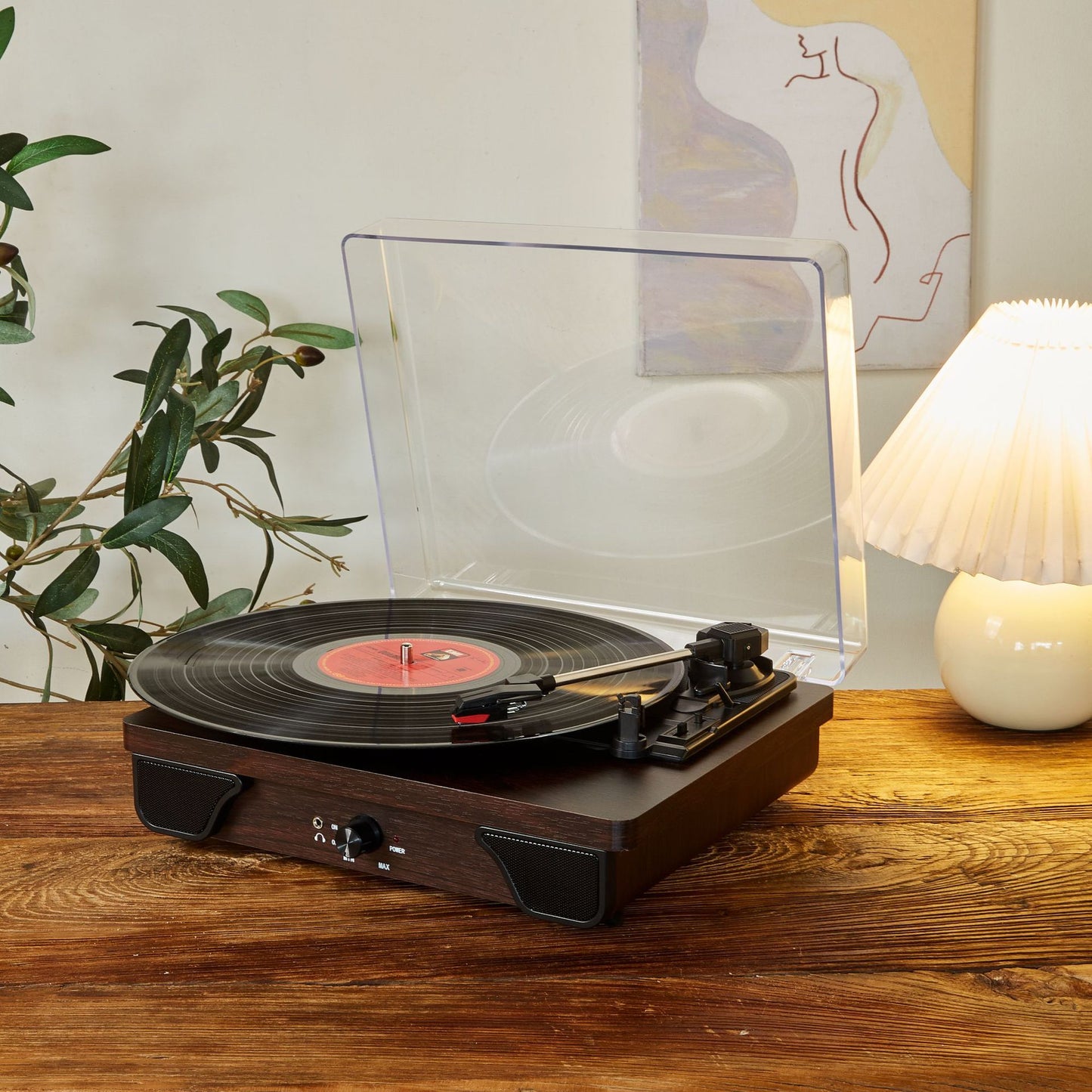 T03L Vintage Chinese Turntable with Multi-Function Design