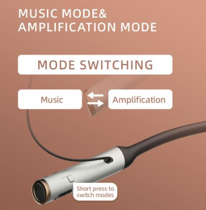 Bluetooth Neckband Headphones with Aux & Hearing Support