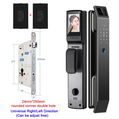 3D Face Recognition Unlock Digital Door Lock With Camera Finger print Password