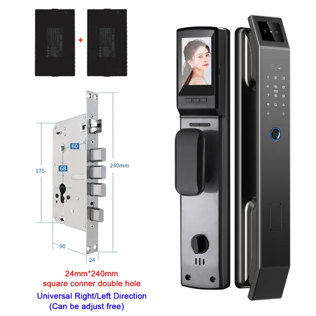 3D Face Recognition Unlock Digital Door Lock With Camera Finger print Password