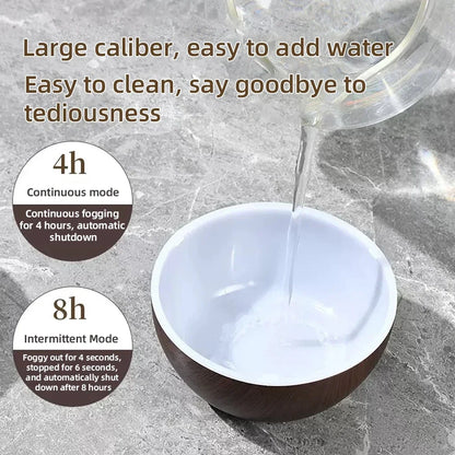 Smart Desk Humidifier for Bedroom/Office  Ultrasonic Mist, Touch Control & Customizable Ambient Lighting Essential oils