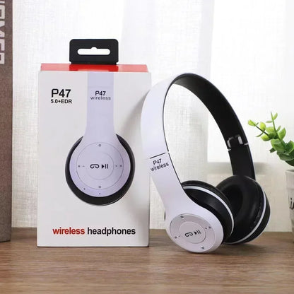 P47 Wireless Bluetooth Headphone With Microphone Foldable Headsets Bass HiFi Sound Music Stereo Earphone For Smartphones TV Game