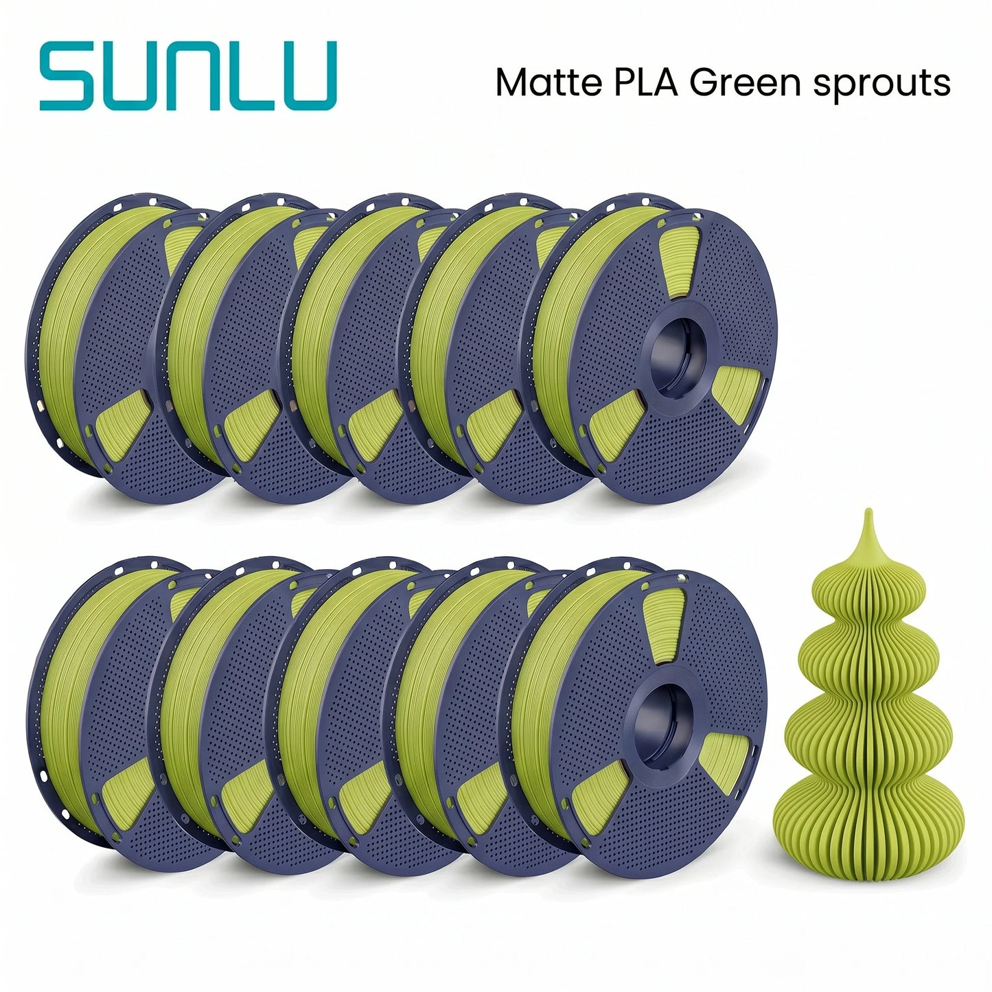 SUNLU Matte PLA filament 10kg 1.75mm 1roll/kg(2.2lbs)