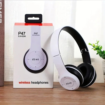 P47 Wireless Bluetooth Headphone With Microphone Foldable Headsets Bass HiFi Sound Music Stereo Earphone For Smartphones TV Game
