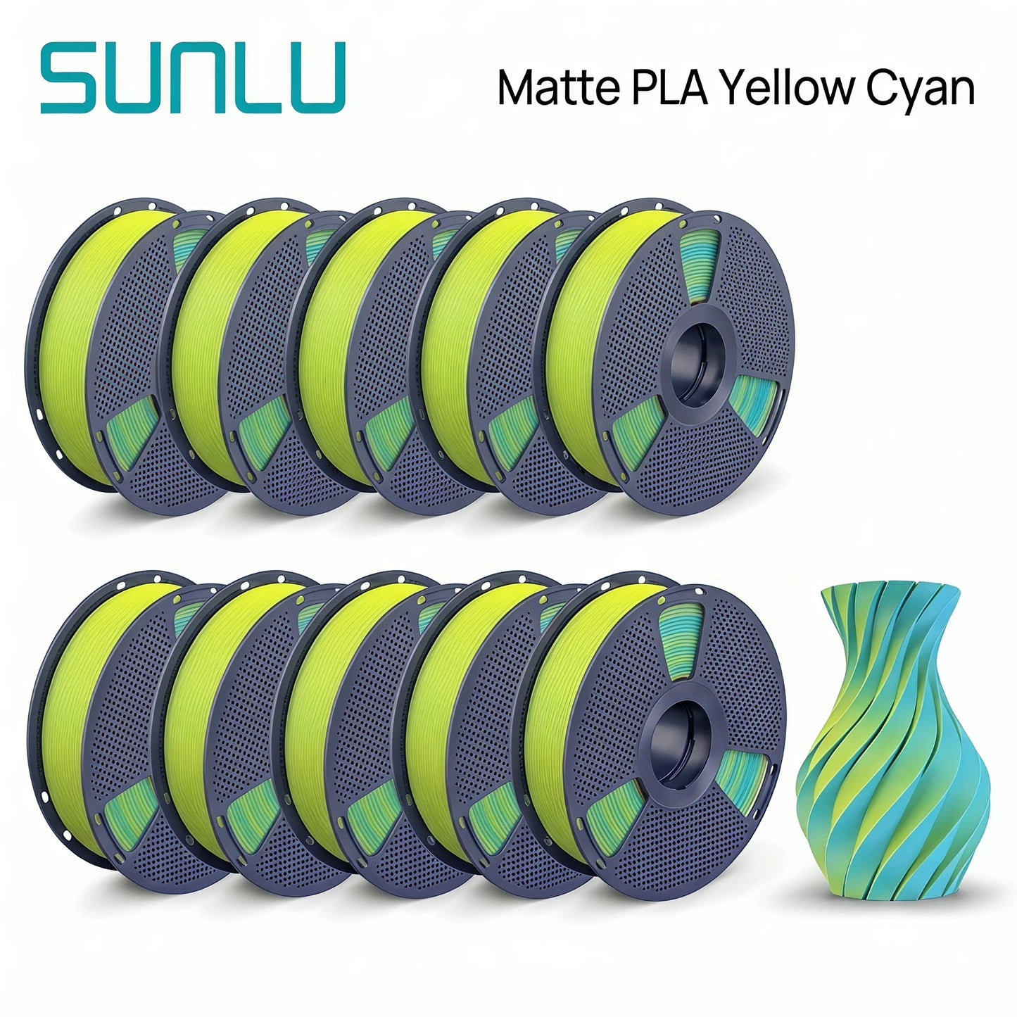 SUNLU Matte PLA filament 10kg 1.75mm 1roll/kg(2.2lbs)