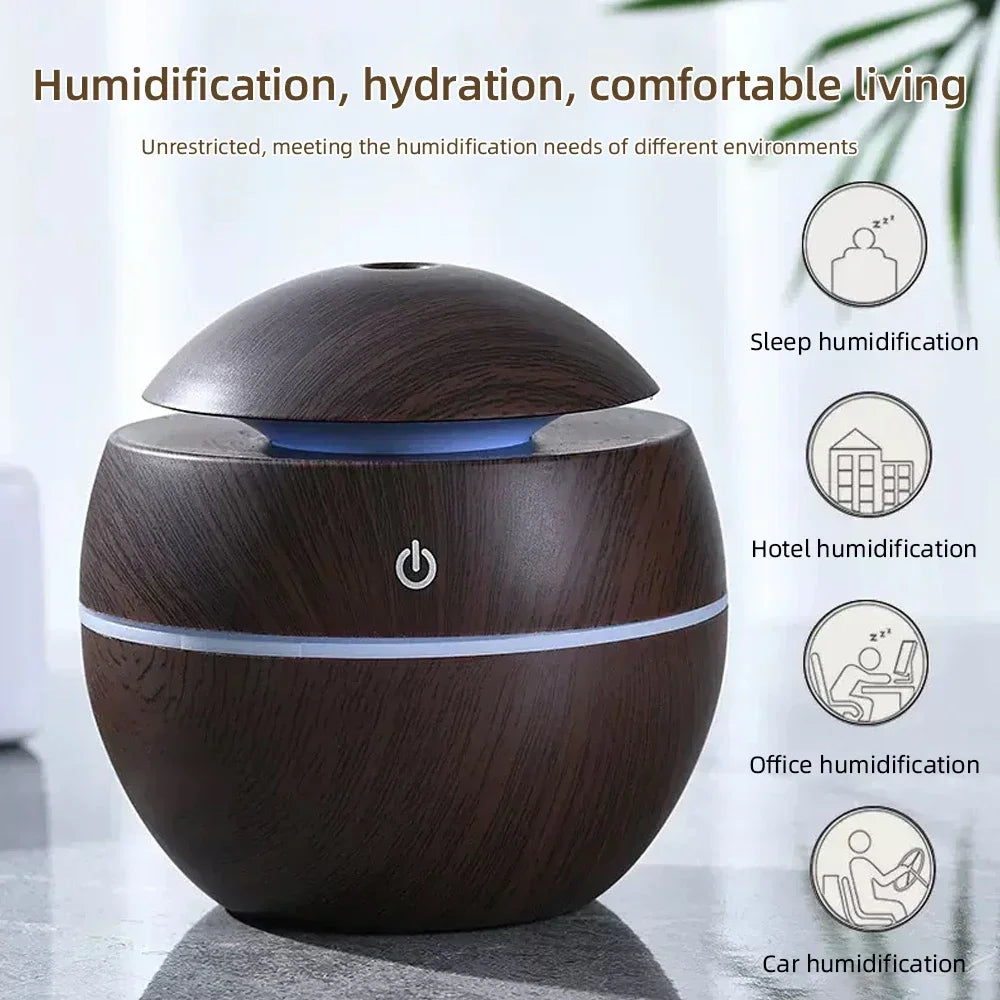 Smart Desk Humidifier for Bedroom/Office  Ultrasonic Mist, Touch Control & Customizable Ambient Lighting Essential oils