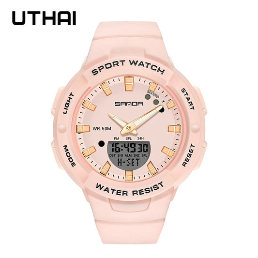 UTHAI Digitale Sportuhr – Wasserdichte LED Analog