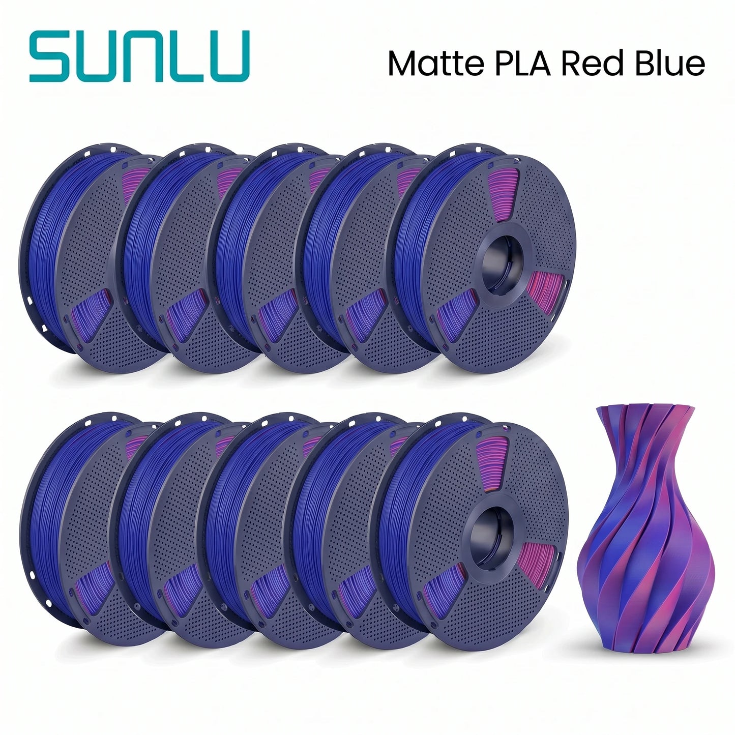 SUNLU Matte PLA filament 10kg 1.75mm 1roll/kg(2.2lbs)