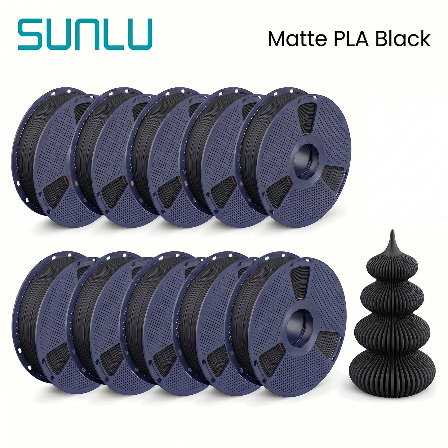 SUNLU Matte PLA filament 10kg 1.75mm 1roll/kg(2.2lbs)