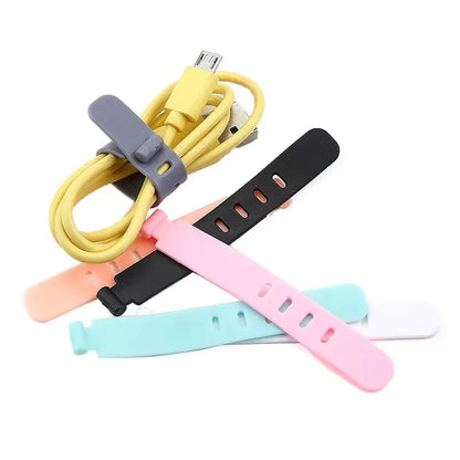 20pcs Cable Organizer Ties Clip Charger Cord Management Silicone Wire
