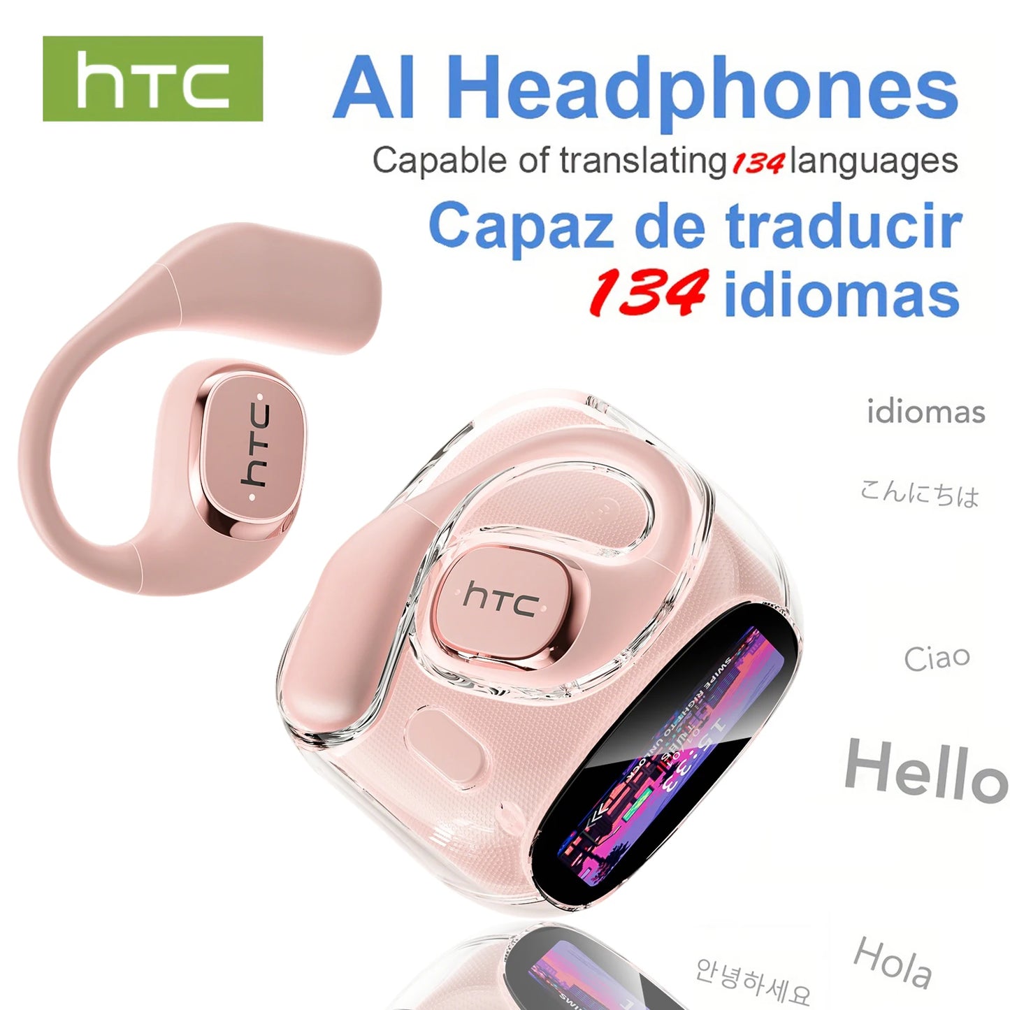 HD Screen Wireless Earphones Bluetooth Music Earbuds
