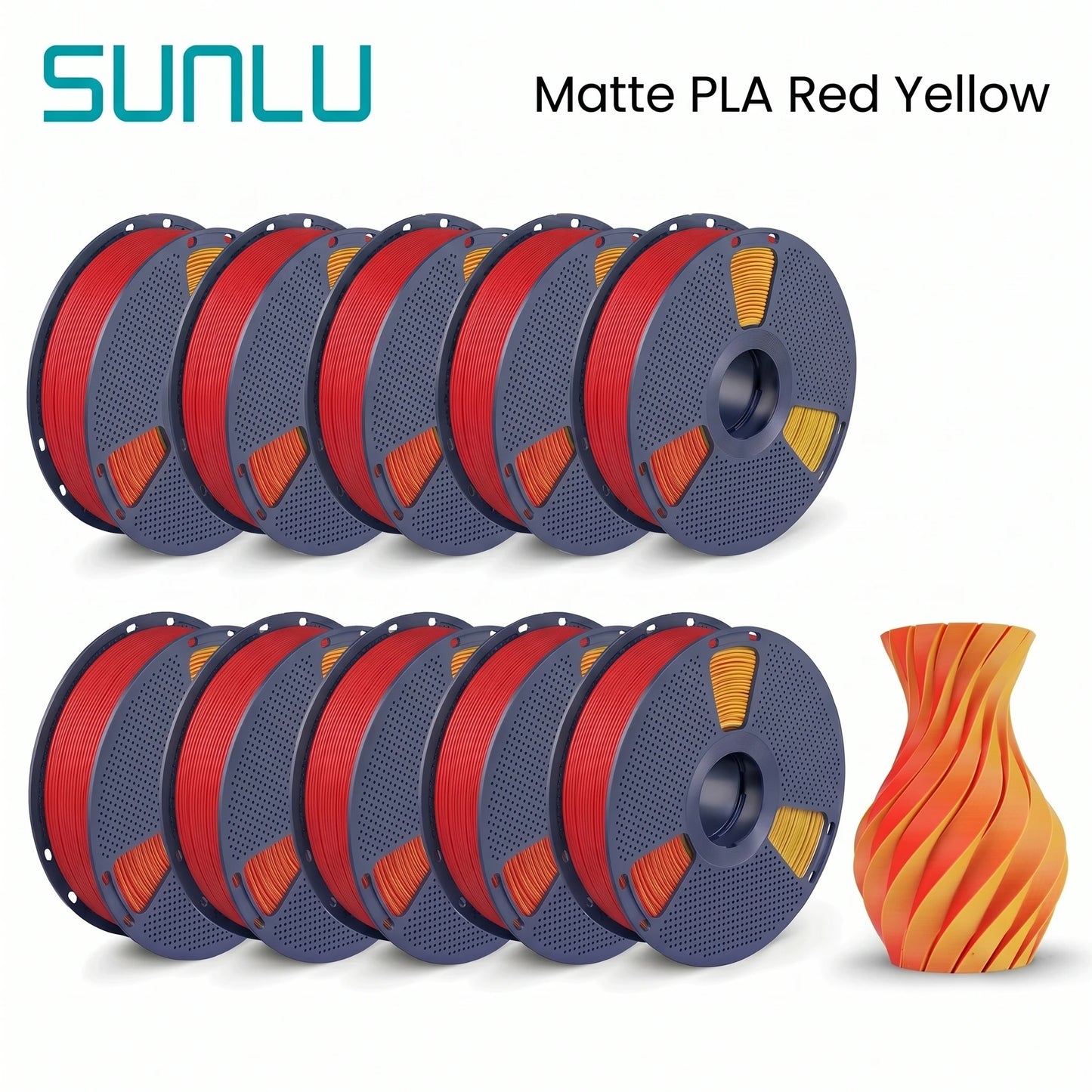 SUNLU Matte PLA filament 10kg 1.75mm 1roll/kg(2.2lbs)