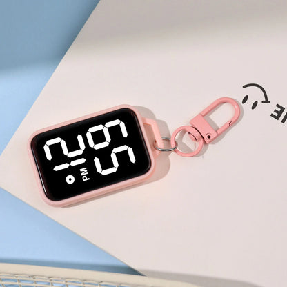 1/4pcs LED Keychain Pocket Watch Digital Display