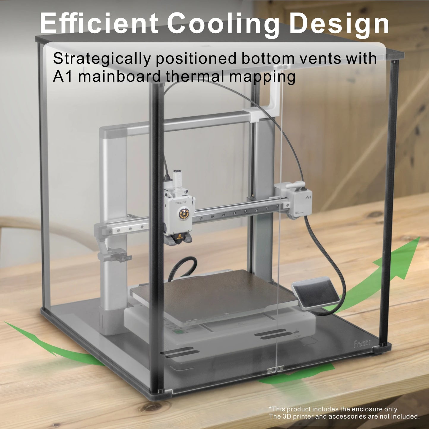 FYSETC FNATR For Bambu Lab A1 3D Printer Enclosure Transparent Acrylic Sturdy Designed 3D Printer Cover with Filter System