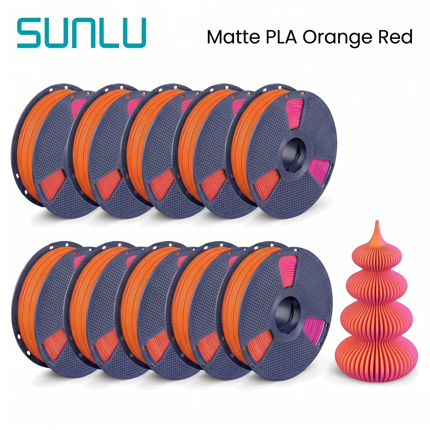 SUNLU Matte PLA filament 10kg 1.75mm 1roll/kg(2.2lbs)