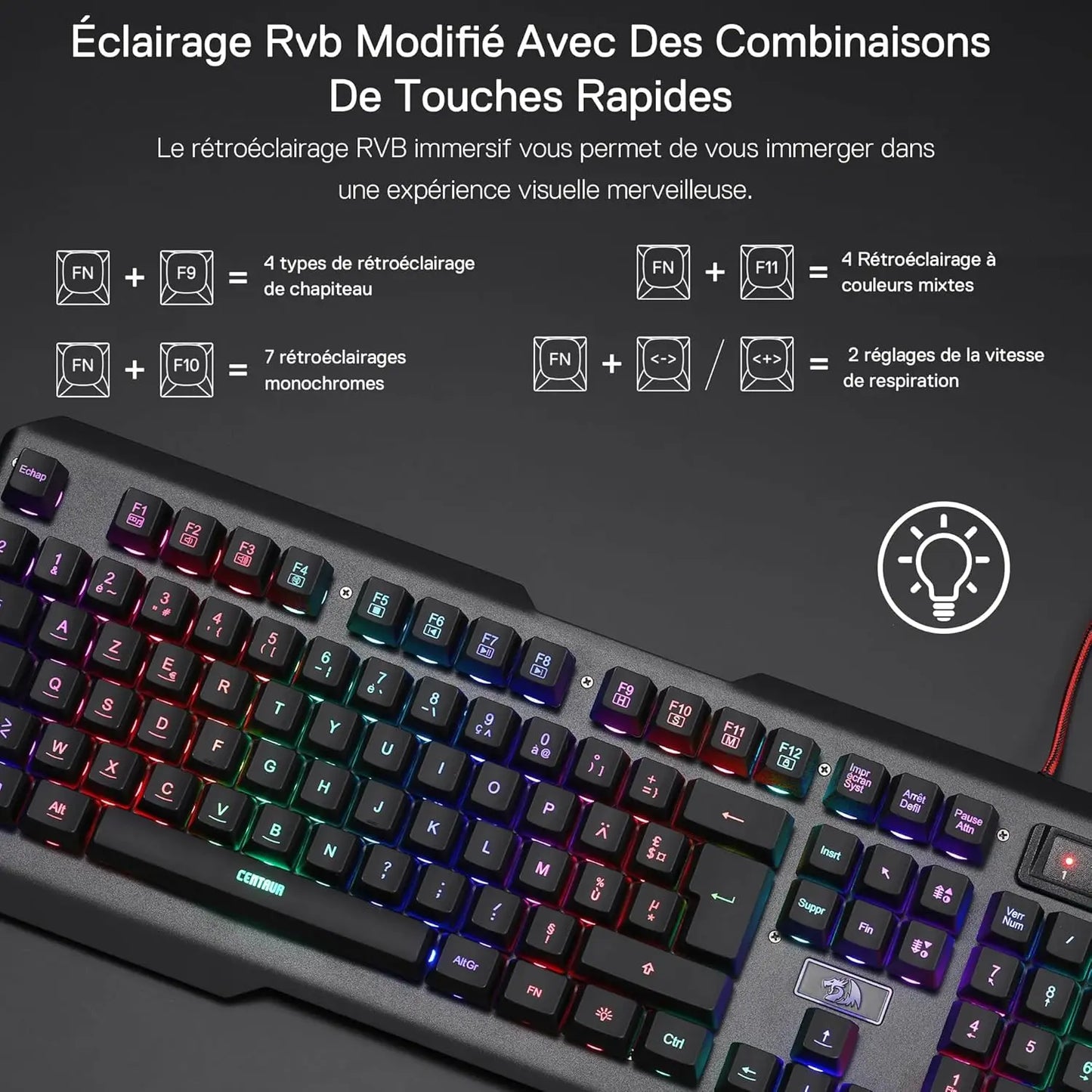 Redragon K506 Wired Gaming Keyboard with Rainbow LED