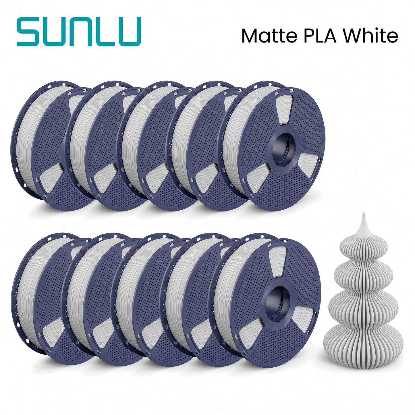 SUNLU Matte PLA filament 10kg 1.75mm 1roll/kg(2.2lbs)