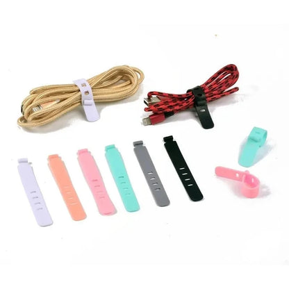 20pcs Cable Organizer Ties Clip Charger Cord Management Silicone Wire