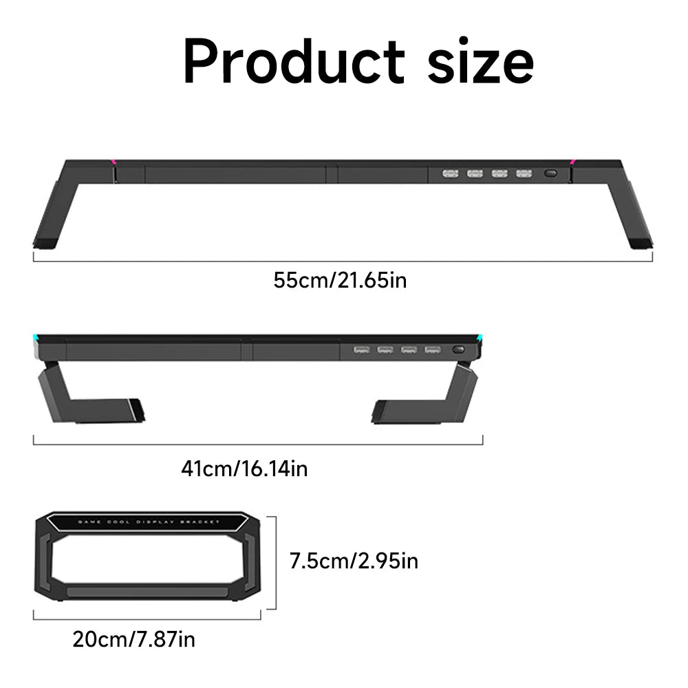 4 USB PC Monitor Stand