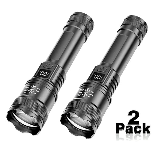 100000LM Super Bright Flashlight Type-C Rechargeable LED Torch Long