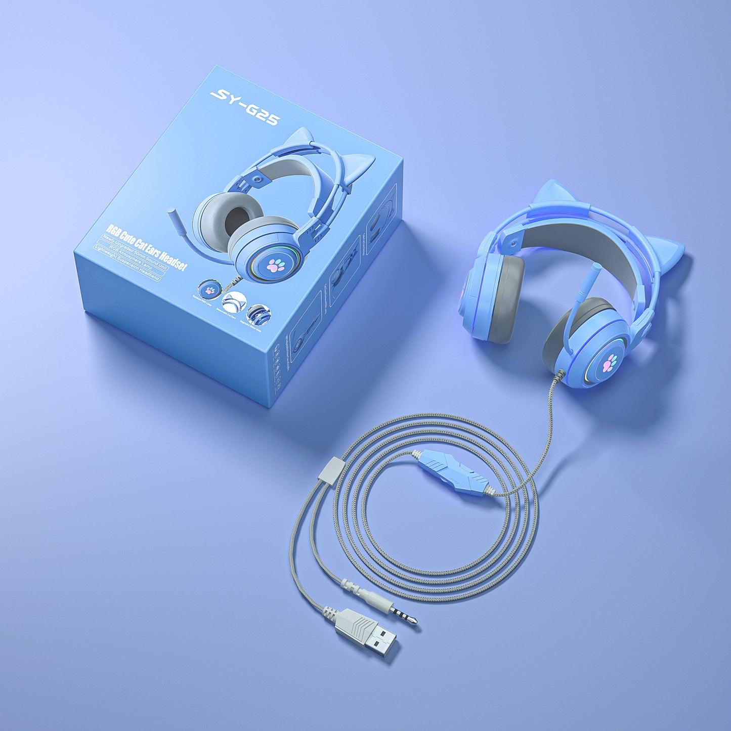 Wired PS5 Headset for Computer and Mobile Gaming