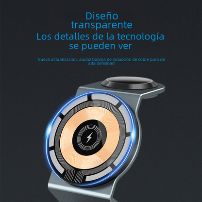 3-in-1 Wireless Charger with Magnetic Transparent Stand